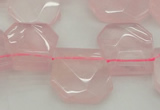 CTD314 Top drilled 15*18mm - 18*20mm faceted freeform rose quartz beads