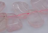 CTD320 Top drilled 15*20mm - 20*25mm freeform rose quartz beads