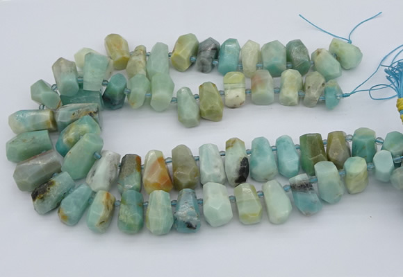 CTD3528 Top drilled 10*15mm - 15*25mm faceted nuggets amazonite beads