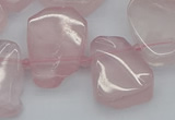 CTD3533 Top drilled 15*20mm - 25*30mm freeform rose quartz beads