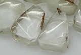 CTD3534 Top drilled 15*20mm - 25*30mm freeform green phantom quartz beads