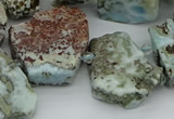 CTD3539 Top drilled 15*20mm - 25*30mm freeform larimar beads