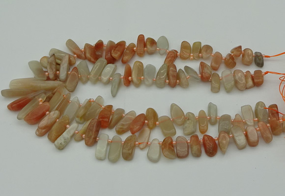 CTD3542 Top drilled 6*16mm - 8*35mm freeform moonstone beads