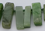 CTD3546 Top drilled 10*20mm - 12*35mm sticks Canadian jade beads