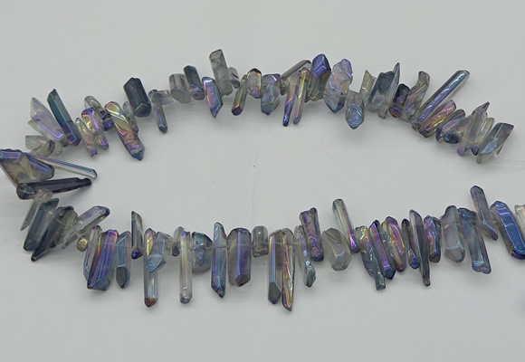 CTD3551 Top drilled 10*20mm - 12*30mm sticks plated quartz beads