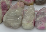 CTD3566 Top drilled 10*20mm - 20*45mm freeform pink tourmaline beads