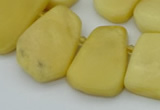 CTD3572 Top drilled 15*18mm - 22*30mm freeform yellow jade beads