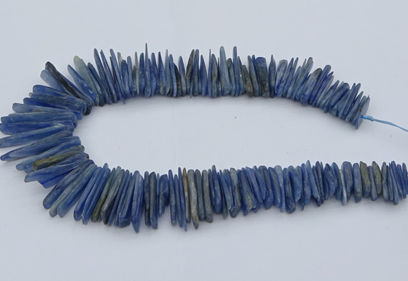 CTD3585 Top drilled 2*15mm - 5*40mm sticks blue kyanite beads