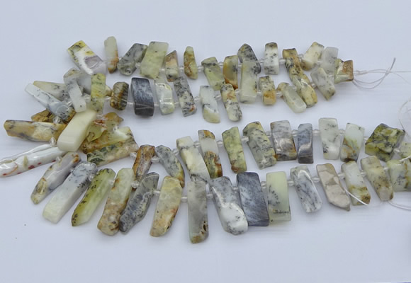 CTD3589 Top drilled 10*20mm - 12*40mm sticks white opal beads