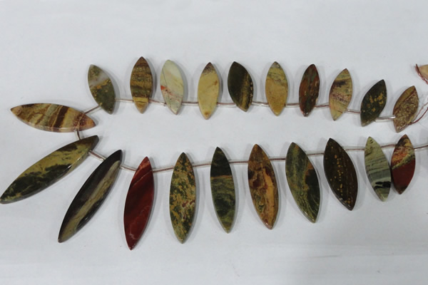 CTD36 Top drilled 10*24mm – 15*50mm marquise brecciated jasper beads