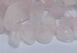 CTD3601 Top drilled 10*14mm - 13*18mm nuggets rose quartz beads