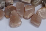 CTD3607 Top drilled 10*14mm - 13*18mm nuggets moonstone beads