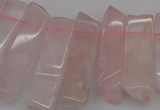 CTD361 Top drilled 10*28mm - 10*50mm wand rose quartz beads