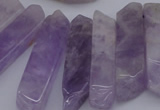 CTD362 Top drilled 10*28mm - 10*50mm wand lavender amethyst beads