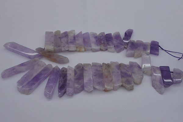 CTD362 Top drilled 10*28mm - 10*50mm wand lavender amethyst beads