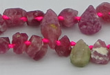 CTD3625 Top drilled 8*10mm - 10*14mm freeform pink tourmaline beads