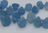 CTD3628 Top drilled 8*10mm - 10*14mm flat teardrop aquamarine beads