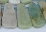 CTD3637 Top drilled 10*20mm - 15*45mm freeform aquamarine beads