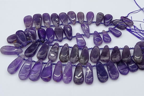 CTD3646 Top drilled 10*20mm - 15*45mm freeform matte amethyst beads