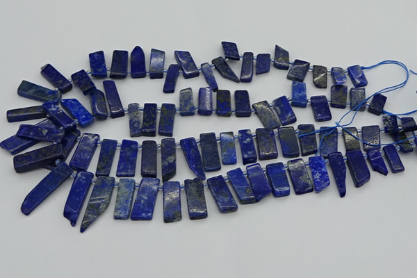 CTD3654 Top drilled 6*15mm - 10*25mm sticks lapis lazuli beads