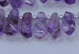 CTD3690 Top drilled 6*16mm - 10*25mm sticks amethyst beads