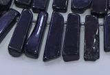 CTD3692 Top drilled 8*18mm - 10*40mm sticks black tourmaline beads