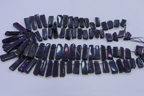 CTD3692 Top drilled 8*18mm - 10*40mm sticks black tourmaline beads