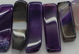 CTD372 Top drilled 10*20mm - 12*55mm wand purple agate beads