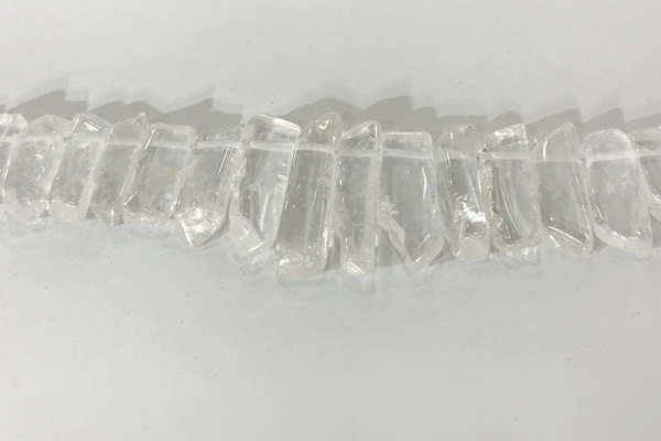 CTD3720 Top drilled 8*20mm - 10*50mm sticks white crystal beads