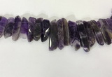 CTD3723 Top drilled 8*20mm - 10*50mm sticks amethyst beads