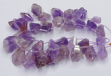 CTD3751 Top drilled 15*20mm - 25*30mm faceted nuggets amethyst beads