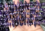 CTD3755 15.5 inches 4*6mm - 6*20mm sticks amethyst gemstone beads