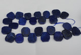 CTD380 Top drilled 18*25mm - 22*30mm freeform lapis lzuli beads