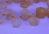 CTD3852 Top drilled 12*13mm - 13*15mm freeform citrine beads