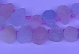 CTD3853 Top drilled 8*10mm - 10*12mm freeform morganite beads