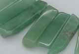 CTD386 Top drilled 10*20mm - 12*50mm wand green aventurine beads