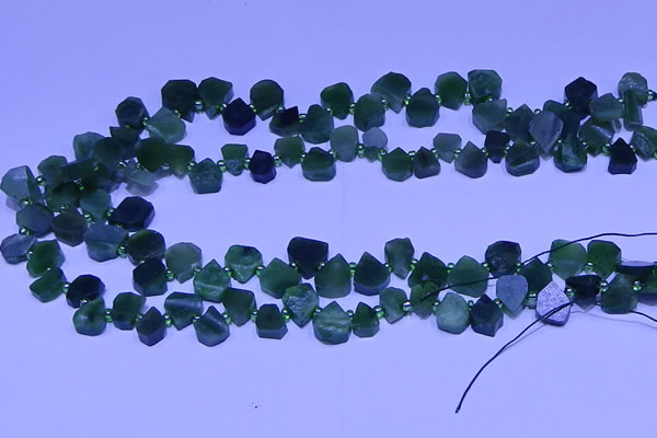 CTD3860 Top drilled 8*8mm - 10*12mm freeform Canadian jade beads