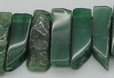 CTD387 Top drilled 10*20mm - 12*50mm wand green aventurine beads