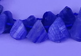 CTD3870 Top drilled 10*13mm - 12*16mm freeform blue kyanite beads