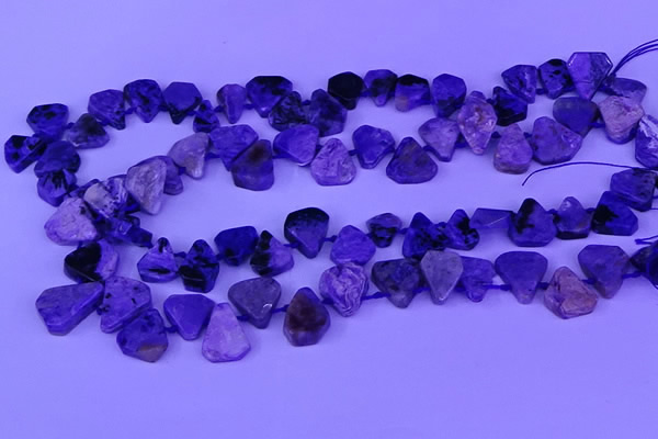 CTD3871 Top drilled 8*8mm - 12*13mm freeform charoite beads