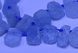 CTD3880 Top drilled 8*10mm - 10*12mm freeform aquamarine beads