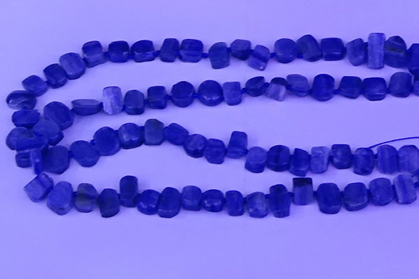 CTD3885 Top drilled 8*10mm - 10*14mm freeform blue kyanite beads