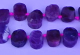 CTD3887 Top drilled 8*10mm - 10*14mm freeform pink tourmaline beads