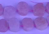 CTD3891 Top drilled 12*16mm - 13*17mm freeform morganite beads