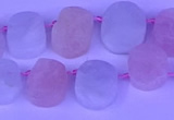 CTD3892 Top drilled 12*16mm - 13*17mm freeform morganite beads