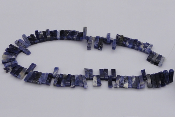 CTD401 Top drilled 4*15mm - 6*20mm sticks sodalite gemstone beads