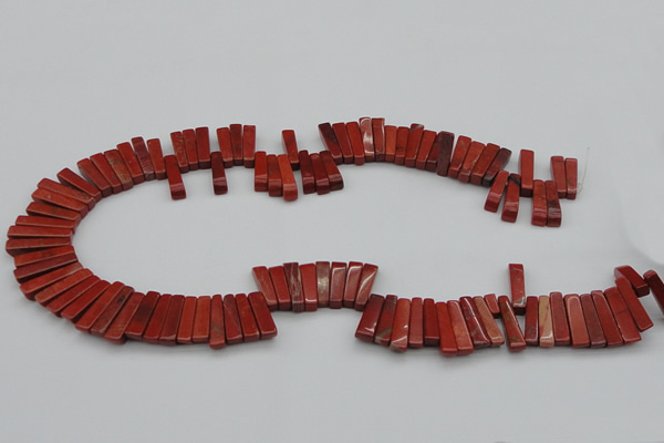 CTD403 Top drilled 4*15mm - 6*20mm sticks red jasper beads