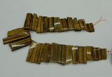 CTD405 Top drilled 12*25mm - 18*50mm sticks yellow tiger eye beads