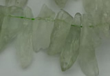 CTD412 Top drilled 8*25mm - 12*40mm nuggets green quartz beads