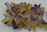 CTD420 Top drilled 12*25mm - 18*40mm nuggets amethyst & citrine beads